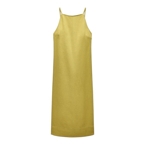 Zara Dresses & Skirts - 💛 ZARA Woman ZW Collection Linen Blend Midi Dress | Size M | New With Tags
